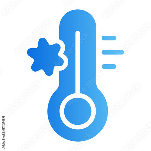 Cold thermometer Line Gradient Icon