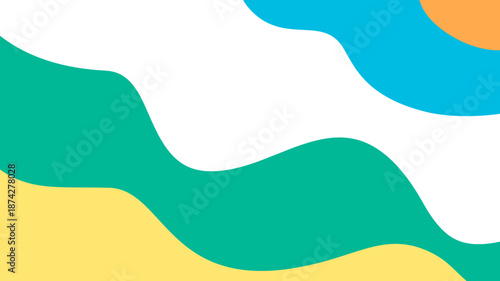 Abstract wavy background featuring smooth organic shapes and vibrant pastel colors. Clean modern design ideal for banners, posters, presentations, websites, and digital layouts.
