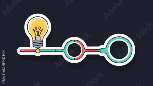 Stylized lightbulb with circuit, symbolizing idea and connection