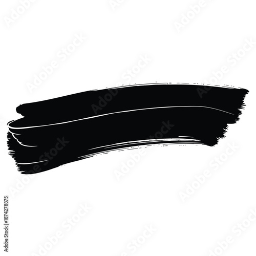 Black silhouette vector illustration of a paint brush and feather design in black ink for a nature art logo icon