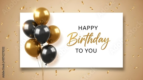 Happy birthday greeting card with balloons