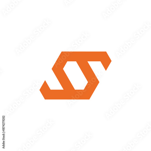 Dynamic orange abstract geometric S letter design for modern branding, technology, and business logos, representing innovation and forward motion