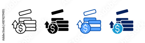 investing icon set multiple style collection