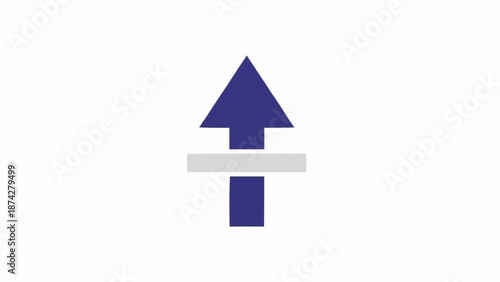 Blue Arrow Pointing Up Direction Sign.