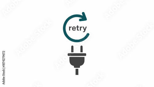 Electric plug with retry symbol.