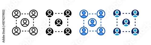 network icon set multiple style collection