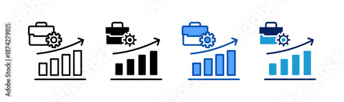 business development icon set multiple style collection