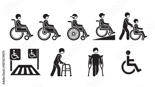 Collection of disability and accessibility symbols for inclusive design