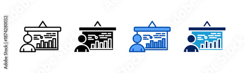 presentation icon set multiple style collection