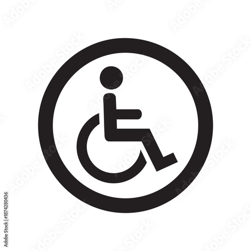 Disability accessible parking sign for people with mobility challenges