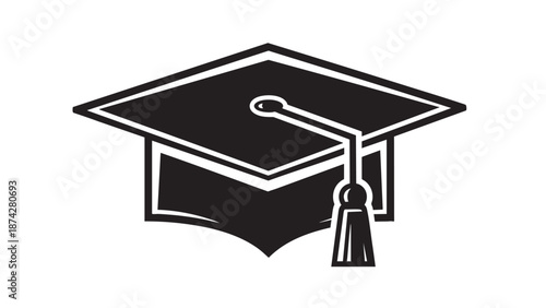 Graduation cap icon isolated on transparent background