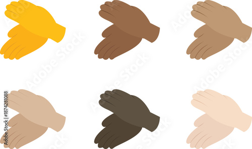 Clapping Hands prayer praying hand emoji symbol sign icon vector illustration isolated flat clap applause 