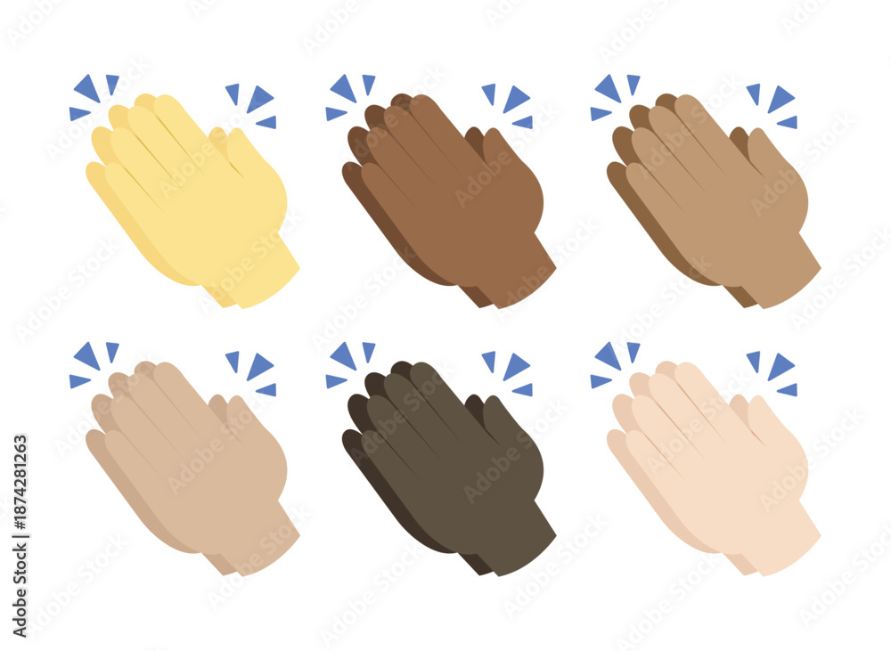 Obraz premium Clapping Hands prayer praying hand emoji symbol sign icon vector illustration isolated flat clap applause 
