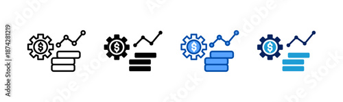 revenue optimization icon set multiple style collection