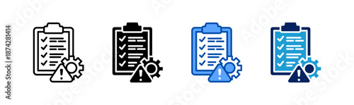 risk management icon set multiple style collection