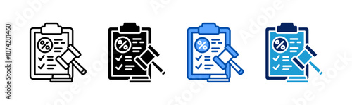 tax compliance icon set multiple style collection