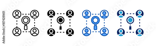 recruitment icon set multiple style collection