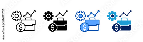 business development icon set multiple style collection