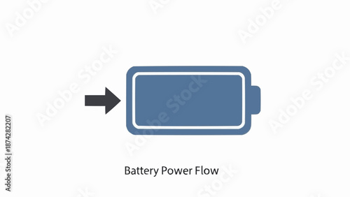 Battery Icon With Power Flow.