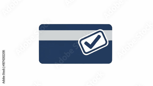 Blue Credit Card with Check Mark.
