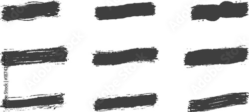  brushstrokes set,  grunge brush strokes texture rough black Brush lines set. Vector black paint brush spots,