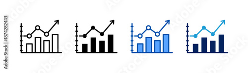 statistic icon set multiple style collection