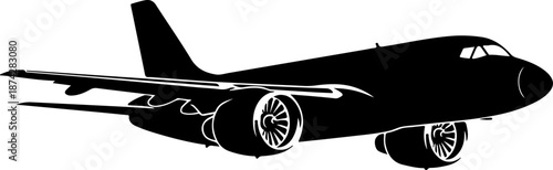 Jet Engine Turbine Aircraft Technology silhouette vector illustration