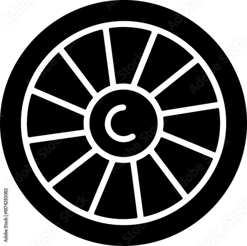 Jet Engine Turbine Aircraft Technology silhouette vector illustration