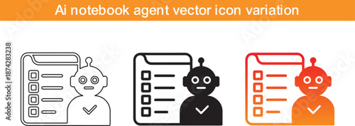 A mobilebook agent vector icon set illustration with checklist