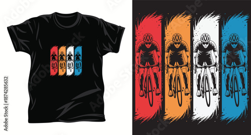Bicycle graphic vector t shirt design print.