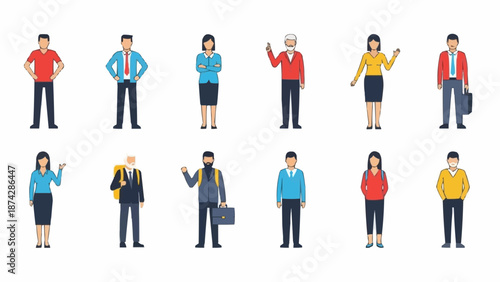 Diverse Group of Professional People Posed in Studio Setting.