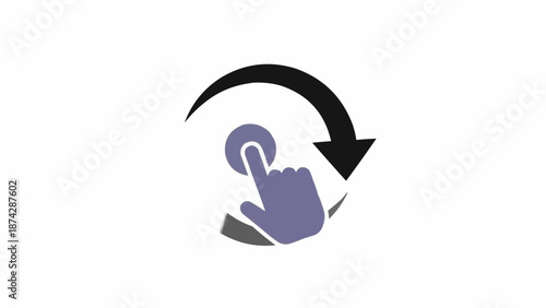 Hand Clicking Button Icon Graphic.