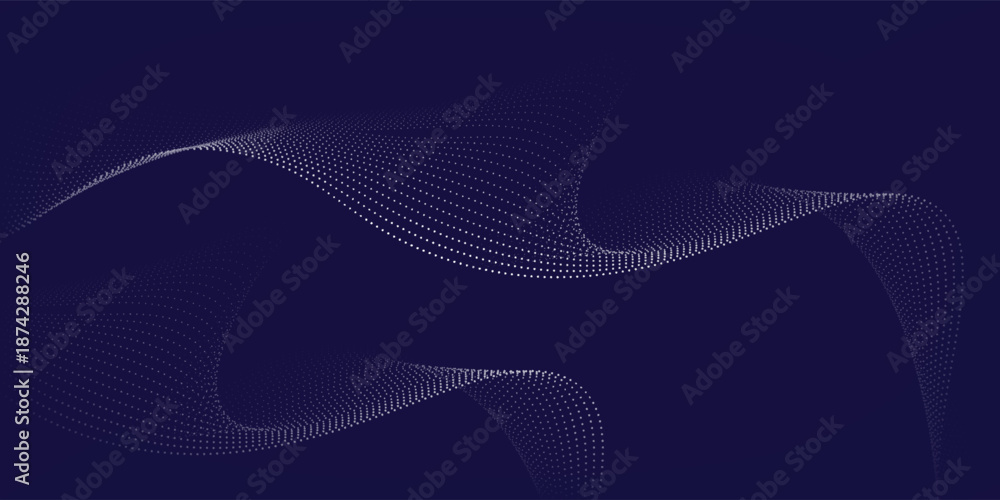 Obraz premium blue wavy halftone background. Dot pop art sport style modern background texture circle dot