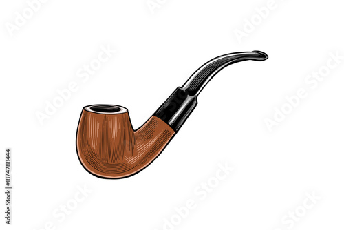 retro style smoking pipe illustration