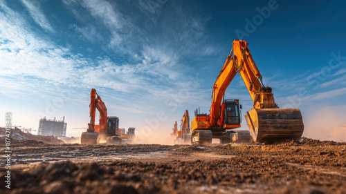 heavy machinery at construction site