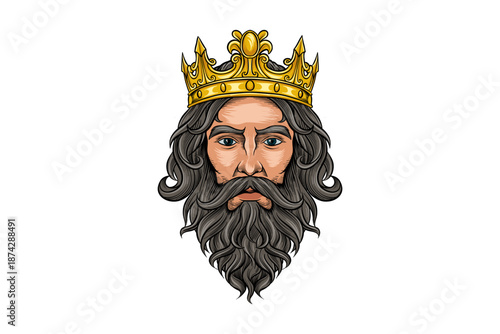 illustration of the king's dignified face