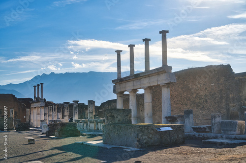 ruins of roman forum in Pompeii