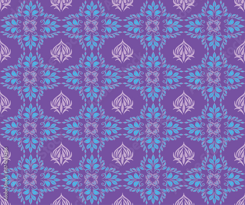 seamless flora pattern with damask pattern 