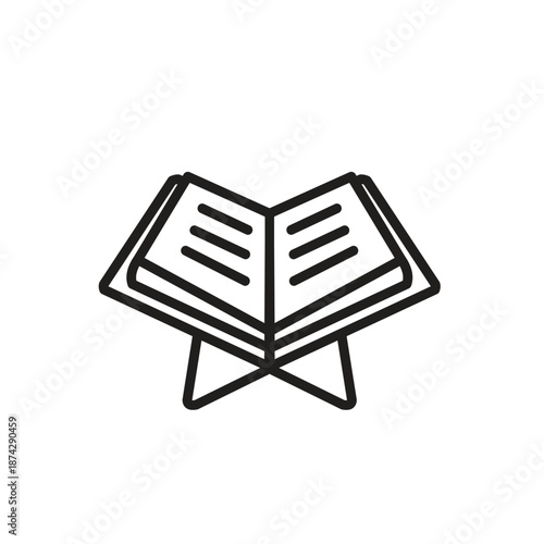 Monoline Quran logo, Ramadan ornament object illustration. Suitable for posters and web icons.