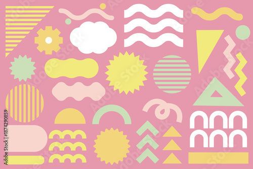 ゆるかわいいモチーフやフレームのあしらいセット