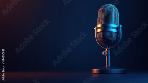 minimalist international podcast day banner with bold microphone