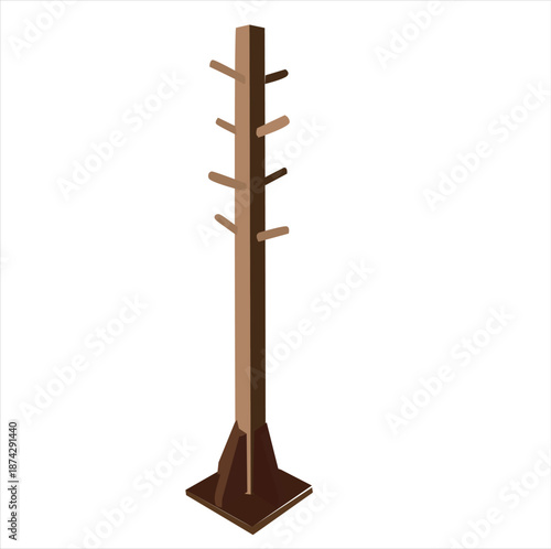 wooden hanger stand. classic hang rack. vector
