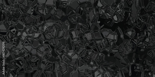 Abstract dark gray geometric mosaic pattern with a textured, crystalline, and fractured appearance creating a complex and moody background texture for design