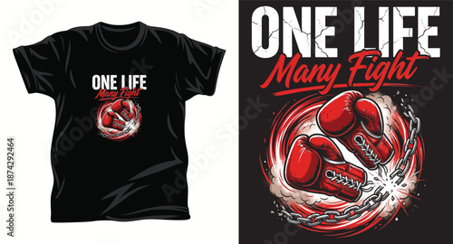 Boxing graphic vector t shirt design print