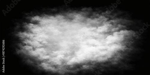 Dramatic abstract smoke swirls against a black background like a dark stormy cloudscape during a night hurricane with white wind and gray rain