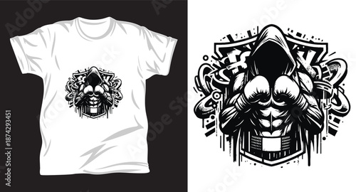 Boxing graphic vector t shirt design print