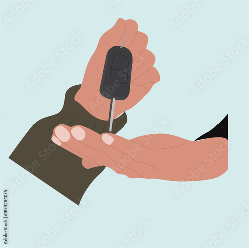 Keys Handover. handover of car keys. 