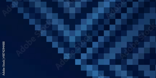 Seamless geometric ornament with light blue and dark blue squares