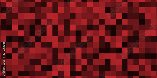 Black and red checkered background. Background in a cage. Vector illustration. Red chess pattern.