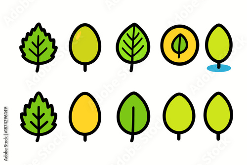 Nature, ecology solid icon set. Leaf, environment, green, plant, eco-friendly collection